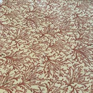 Gorgeous Red and Gold Coral Tapestry type Fabric 1+ yard